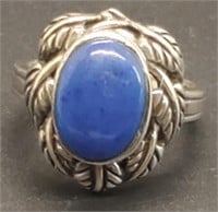 (LK) Sterling Silver Lapis Ring  (size 7) (5.4