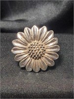 Daisy Flower Sterling Silver Ring Size 8