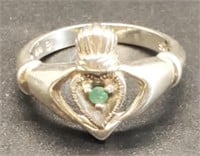 (LK) Sterling Silver Hands with Heart Ring  (size