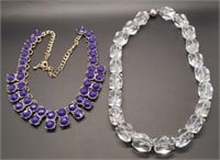 (LK) Costume Necklaces - Purple and Clear Beads