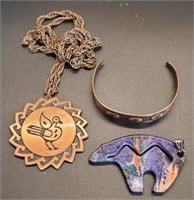 (LK) Native American Copper Necklace and Bracelet