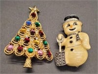 (KC) Eisenberg Ice Christmas Tree and Snowman