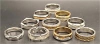 (KC) Goldtone and Silvertone Metal Rings (Size 10
