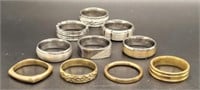 (KC) Goldtone and Silvertone Metal Rings (Size