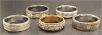 (KC) CZ Goldtone and Silvertone Metal Rings (Size