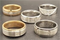 (KC) CZ Goldtone and Silvertone Metal Rings (Size