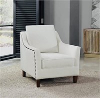 Sydney Modern Fabric Accent Chair, Light Beige