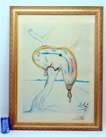 Framed Salvador Dali Signed Tearful Soft Watch