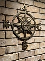 Outdoor Nautical Wall Decor: Brass Compass