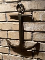 Nautical Outdoor Wall Decor: 16in Brass Anchor