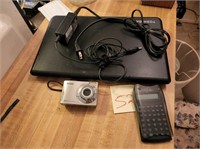 laptop, camera, calculator