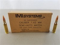 IMI 7.62 Semi Auto Match Ammo 20 Rounds