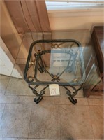 metal side table with glass top