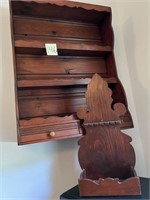 Wooden shelves