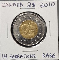 2010 $2 Canada 14 Serrations Variety