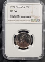 1977 Canada 25 Cents NGC MS65