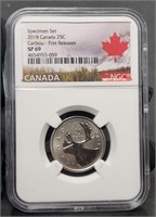 2018 Canada 25 Cents NGC SP69 UNC