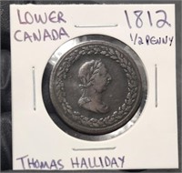 Lower Canada Colonial Token T. Halliday