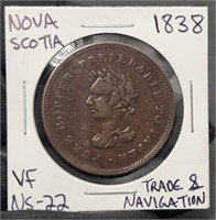 1838 Nova Scotia Colonial Token Penny