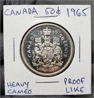 1965 Canada 50 Cents Heavy Cameo UNC Silver