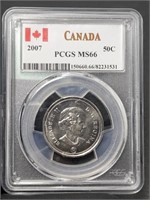 2007 Canada 50 Cents PCGS MS66 UNC
