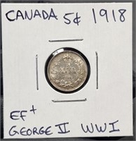 1918 Canada 5 Cents Nice Lustre