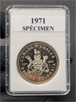 1971 Silver $1 Canada in Hard Slab UNC Silver