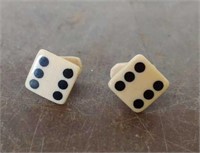 Carved Dice Cuff Links- Said to be Bone
