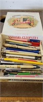 Cigar Box of Vintage Pens