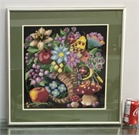 Needlepoint framed picture 22"x22"