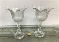 Glass tulip candle holders