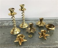 Brass candle holder lot