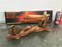 Wooden book rack & candle holder