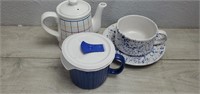 Kitchen Lot Teapot, Soup Cups Lunch Set in a