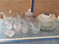 MISC. GLASS PLATES, BOWLS & PITCHERS