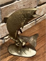 Mid Century 8.5in Brass Fish Sculpture