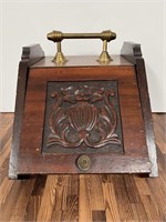 Antique Mahogany & Brass Ash Box