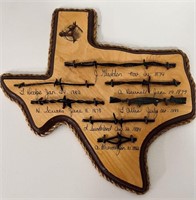 Texas Wall Plaque with Barb Wire Guide