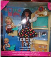 Teacher Barbie (Brunette) with 2 students (1995)