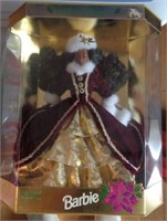 Happy Holiday Barbie (1996) Burgandy & Gold dress