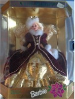 Happy Holiday Barbie (1996) Burgandy & Gold Dress
