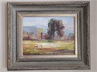 Impressionist Landscape Framed Oil on Canvas, 4/4
