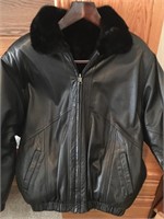 Ladies Reversible Leather/Fur Coat - no visible