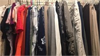 Ladies Left Side Closet Clothing Rack Contents