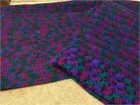 Crocheted Blanket & Matching Rug
