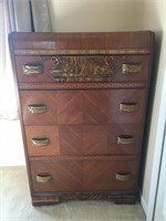 Vintage Wood 4 Drawer Dresser 51x32x18