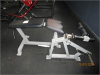 Leg curl bench, steel framed with vinyl padding