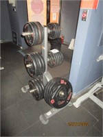 Steel weight storage rack and weights