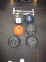 6 assorted medicine/exercise balls