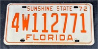 1972 FLORIDA LICENSE PLATE